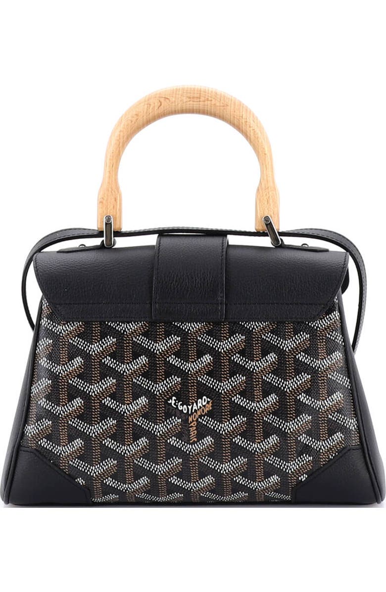 Pre-Owned Goyard Saigon Top Handle Bag Coated Canvas with Leather Mini, Alternate, color, Brown