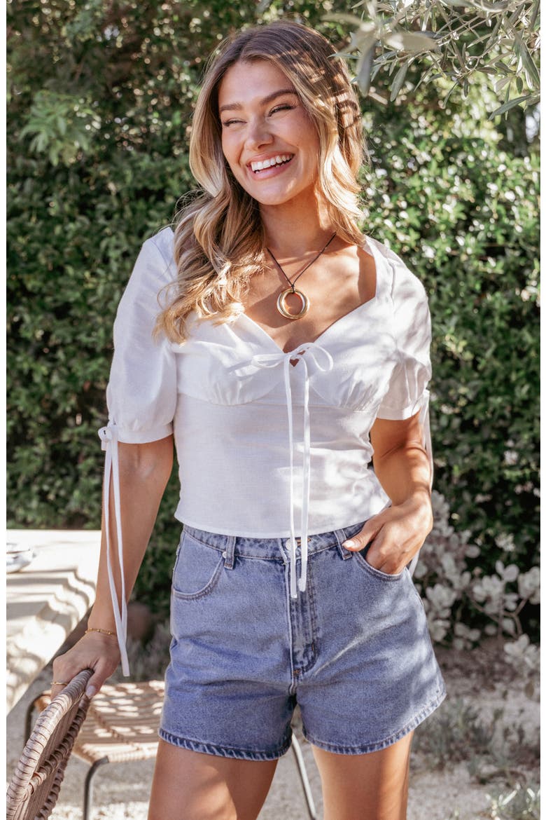Eithne Sweetheart Neck Top, Alternate, color, WHITE