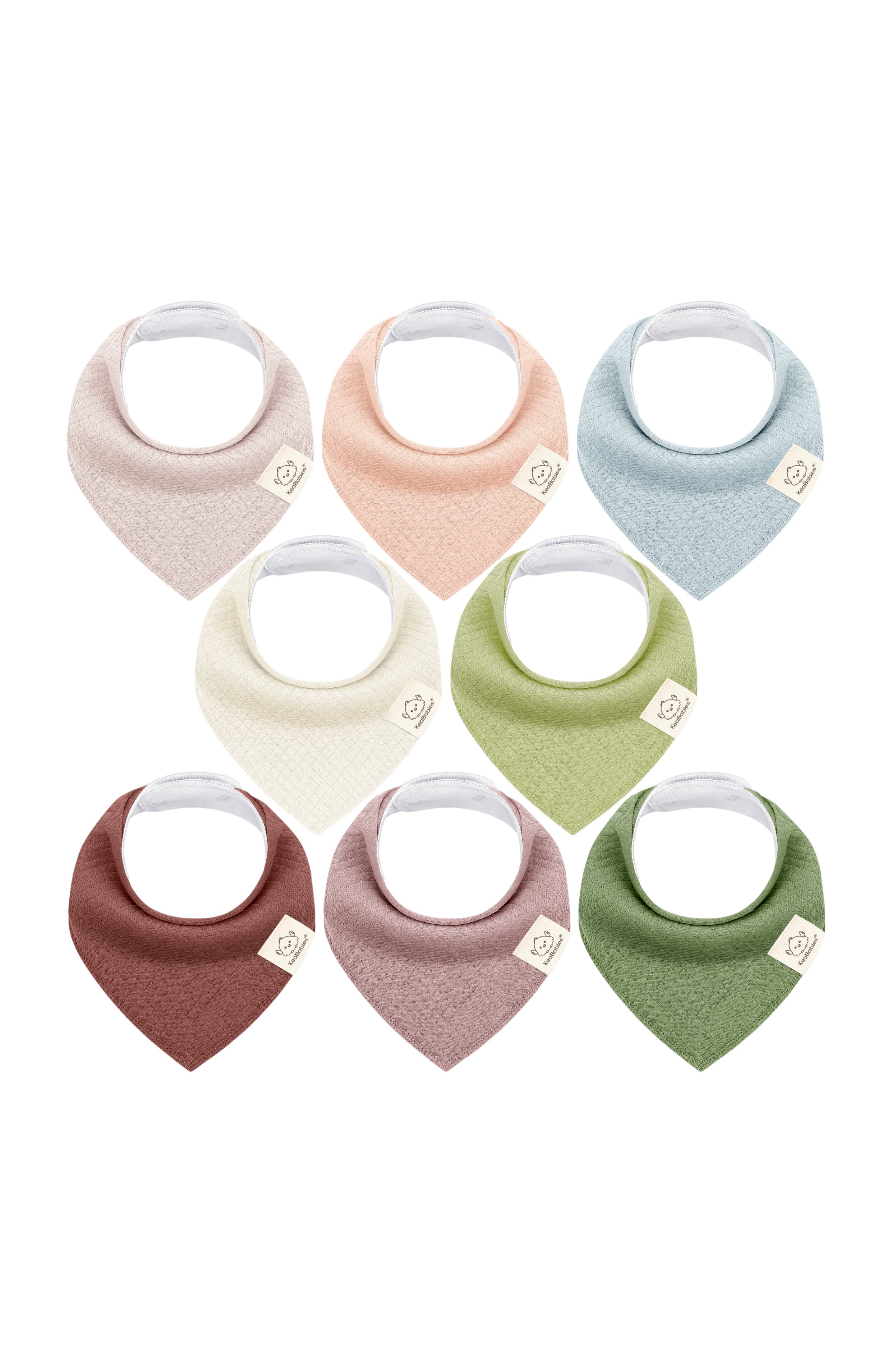 KeaBabies 8-Pack Quin Bandana Bibs in Moor 