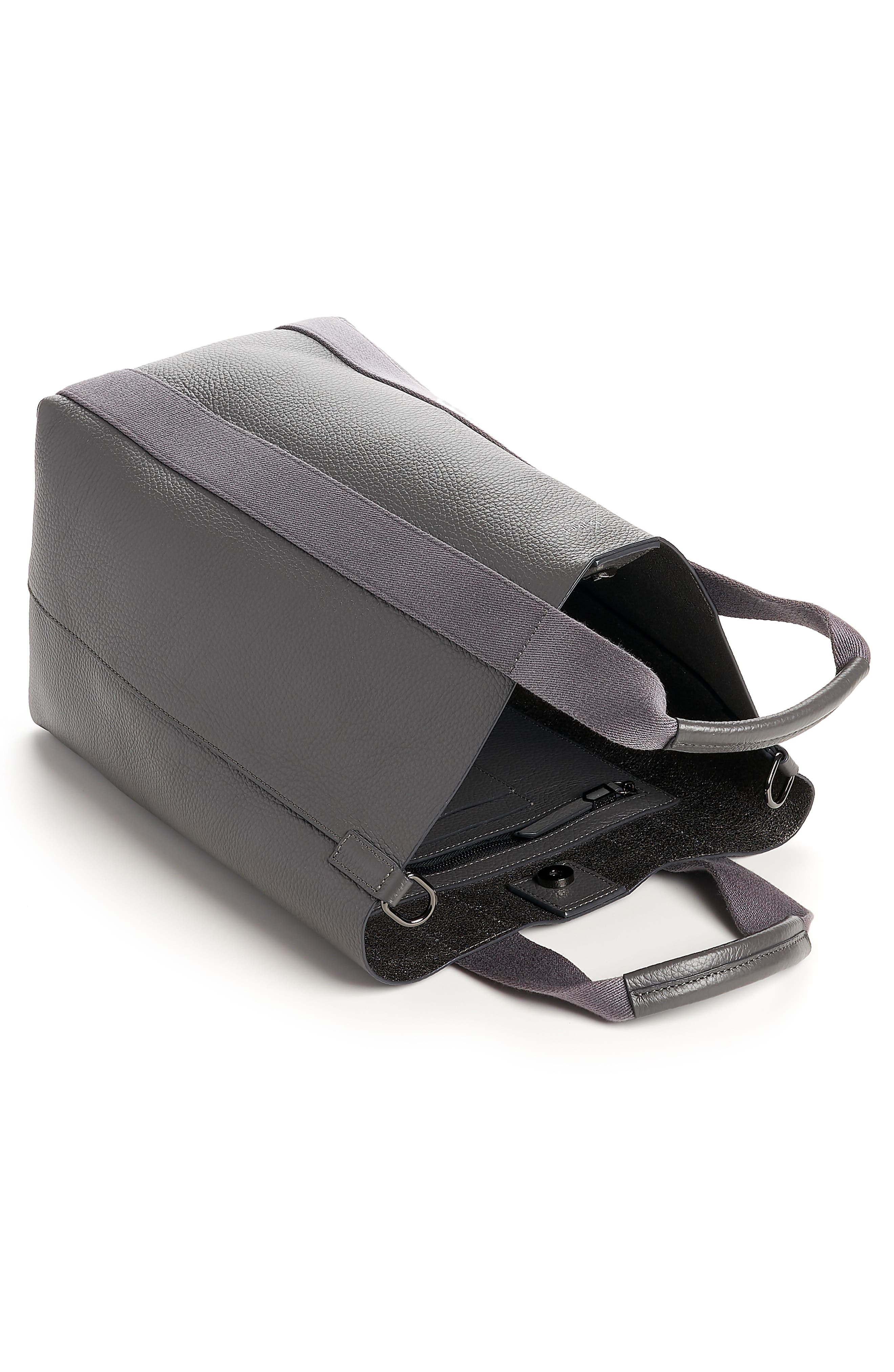 Sutton Place Convertible Leather Shopper, Alternate, color, SMOKE
