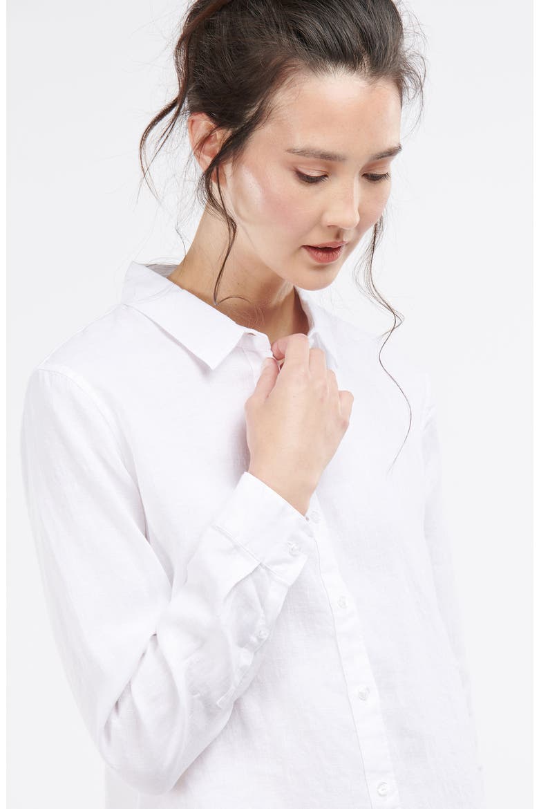 Marine Linen Button-Up Shirt, Alternate, color, WHITE