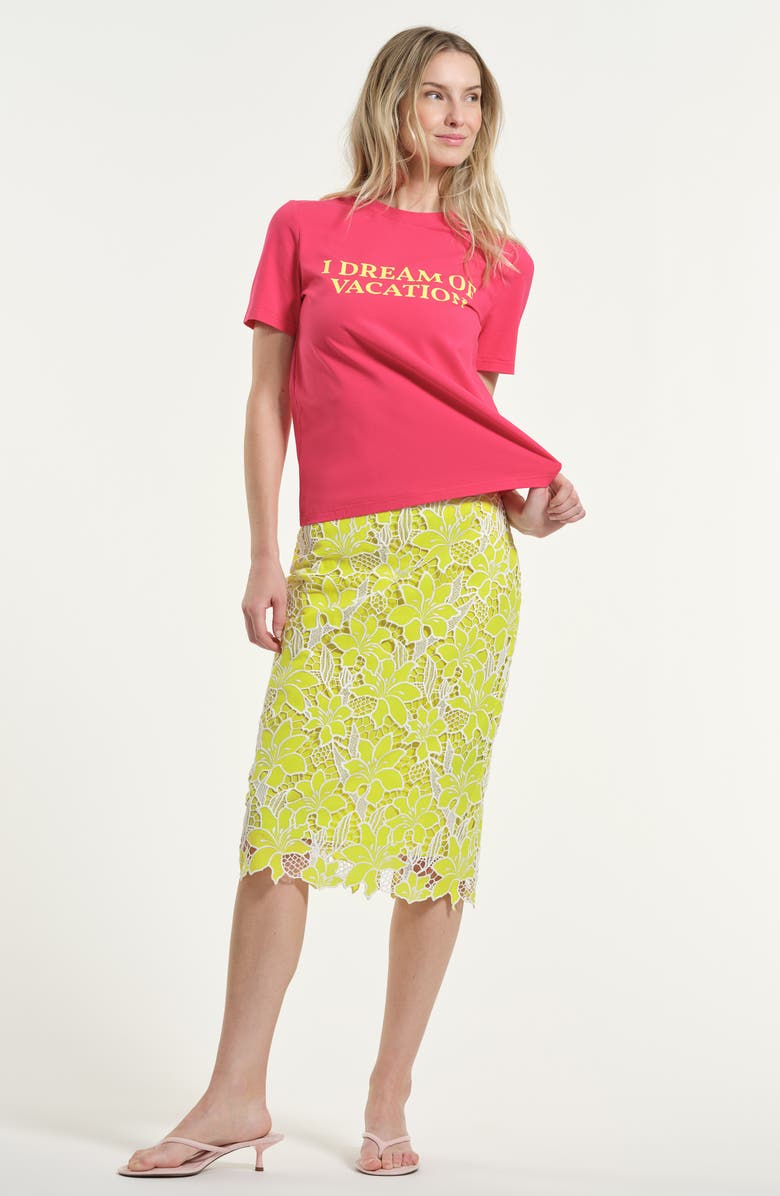 Isaac Mizrahi New York I Dream of Vacation Graphic T-Shirt, Alternate, color, Fuchsia