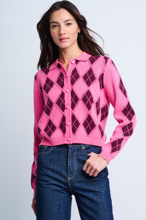 Diamond Dip Argyle Cardigan