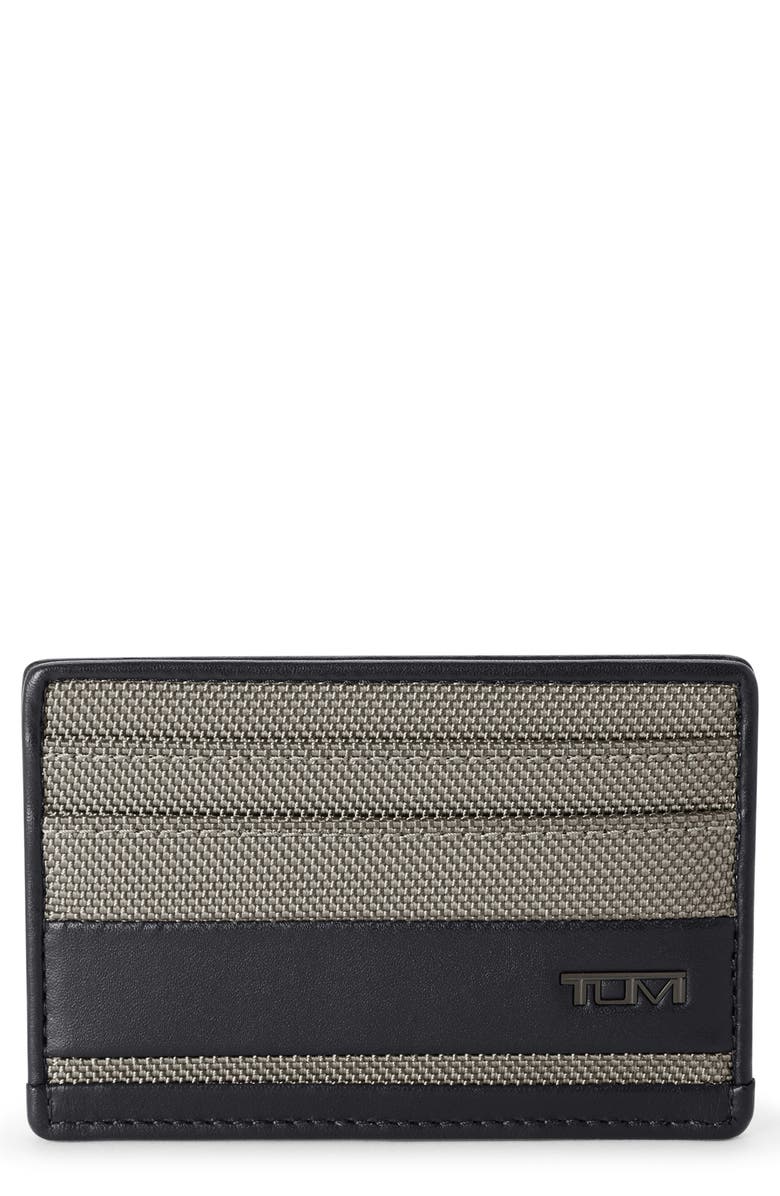 TUMI Alpha Slim Nylon Card Case, Main, color, Grey Alloy