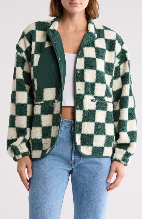 Checkered High Pile Fleece Jacket