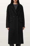 AllSaints Sellma Double Breasted Wool Blend Coat