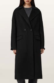 AllSaints Sellma Double Breasted Wool Blend Coat