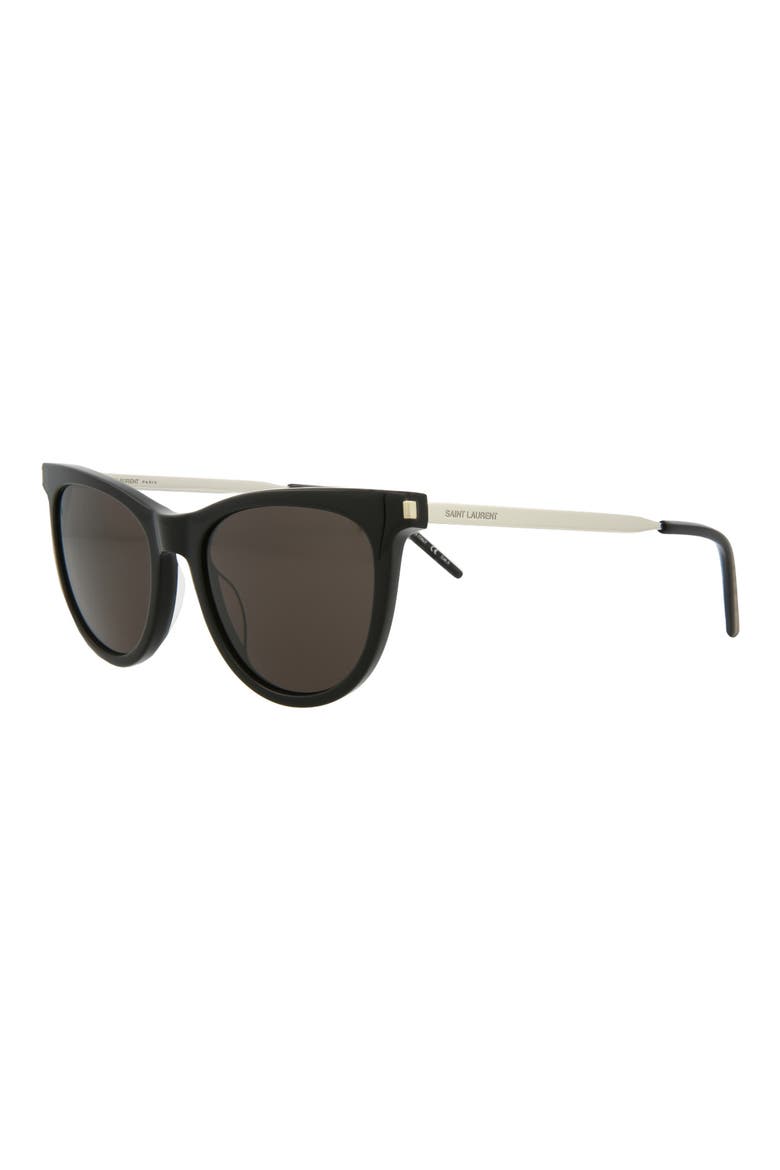 54mm Cat Eye Sunglasses, Alternate, color, BLACK SILVER BLACK