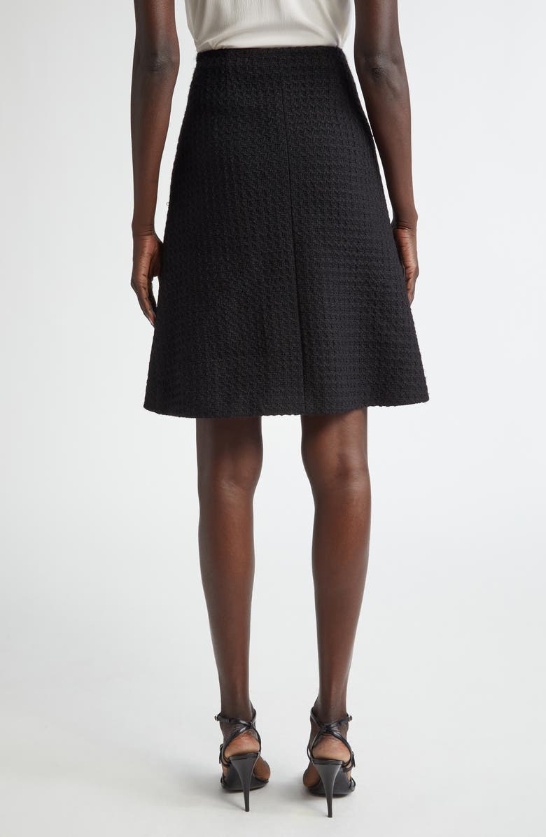 Oscar de la Renta Wool Tweed A-Line Skirt, Alternate, color, Black
