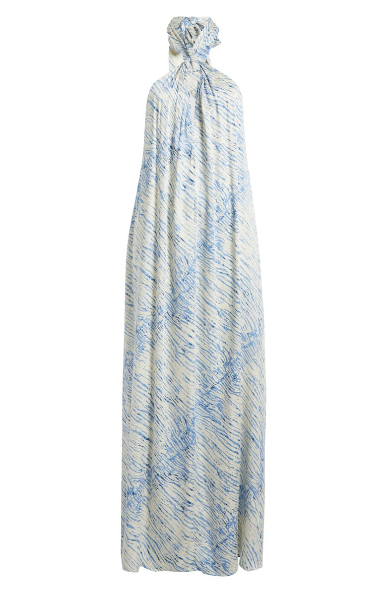 Elan Stripe Cover-Up Halter Maxi Dress, Alternate, color, Blue Sahara
