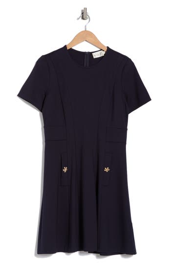 ELIZA J ELIZA J SHORT SLEEVE POCKET FIT & FLARE DRESS