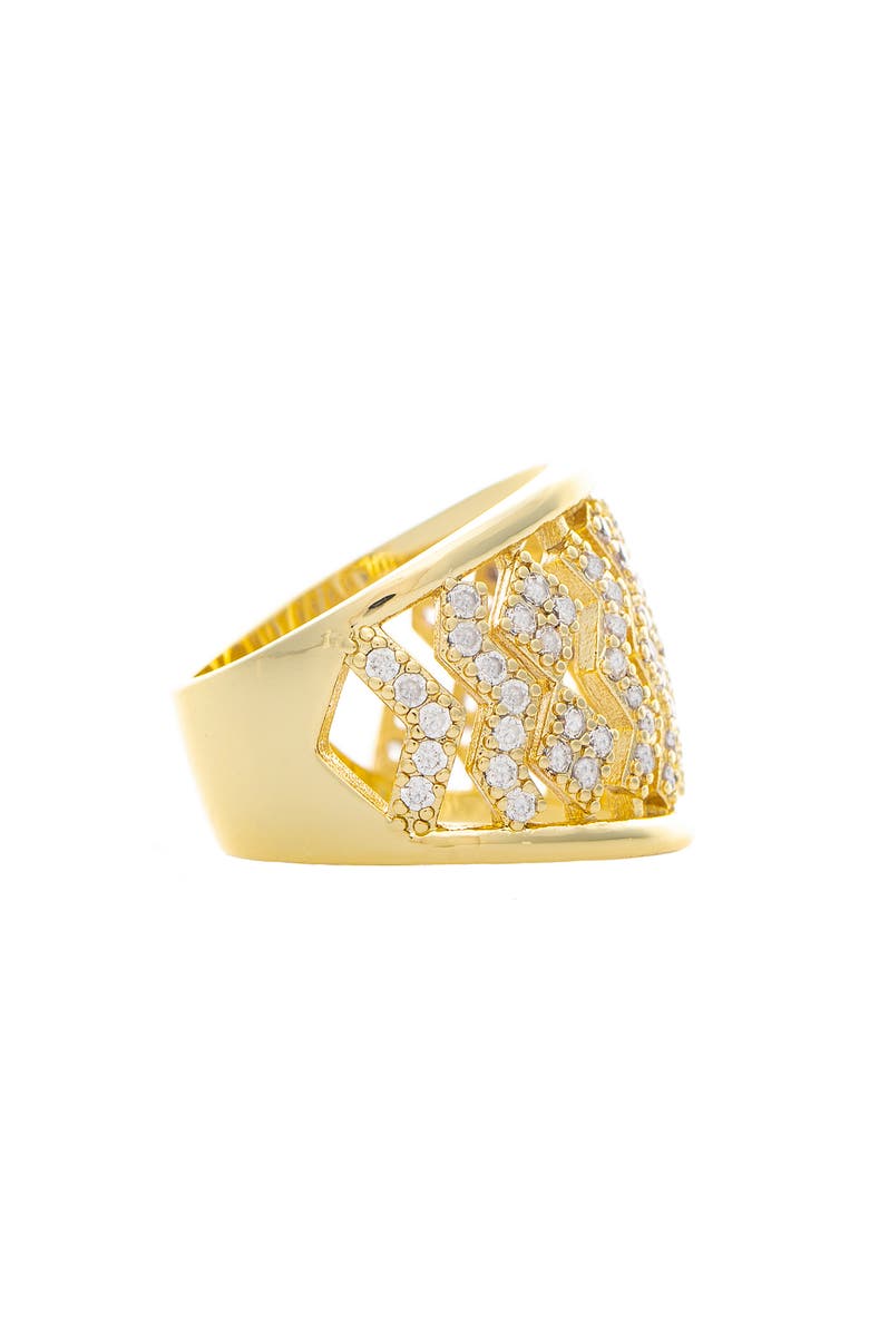 RIVKA FRIEDMAN Cubic Zirconia Statement Ring, Alternate, color, Gold / Cubic Zirconia