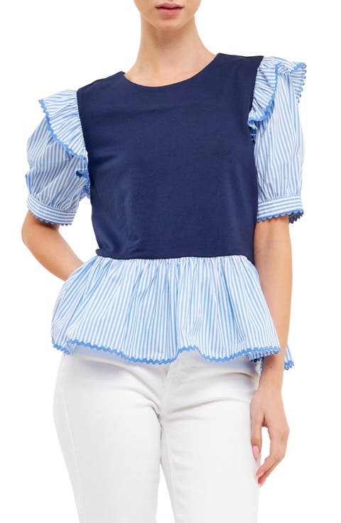 Mix Media Peplum Top