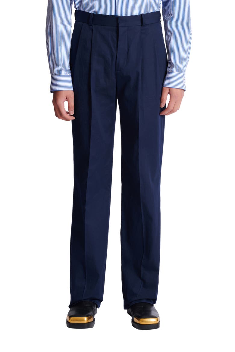 Darted trousers in cotton twill, Alternate, color, navy