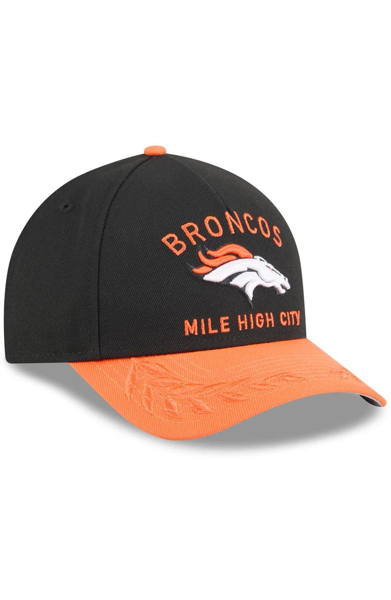 New Era Men's New Era Black/Orange Denver Broncos 2025 NFL Draft 9FORTY A-Frame M-Crown Adjustable Hat, Alternate, color, 