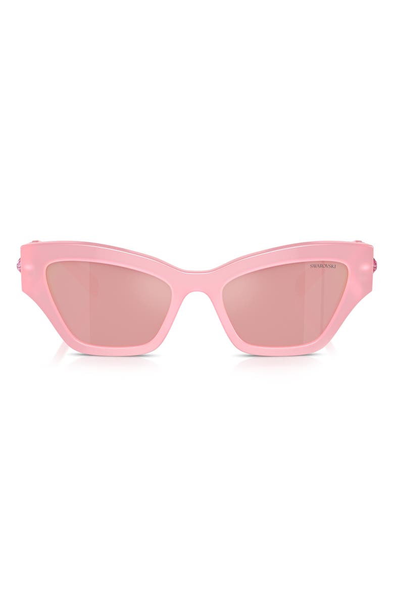 Swarovski Imber 53mm Irregular Sunglasses, Main, color, Milky Pink