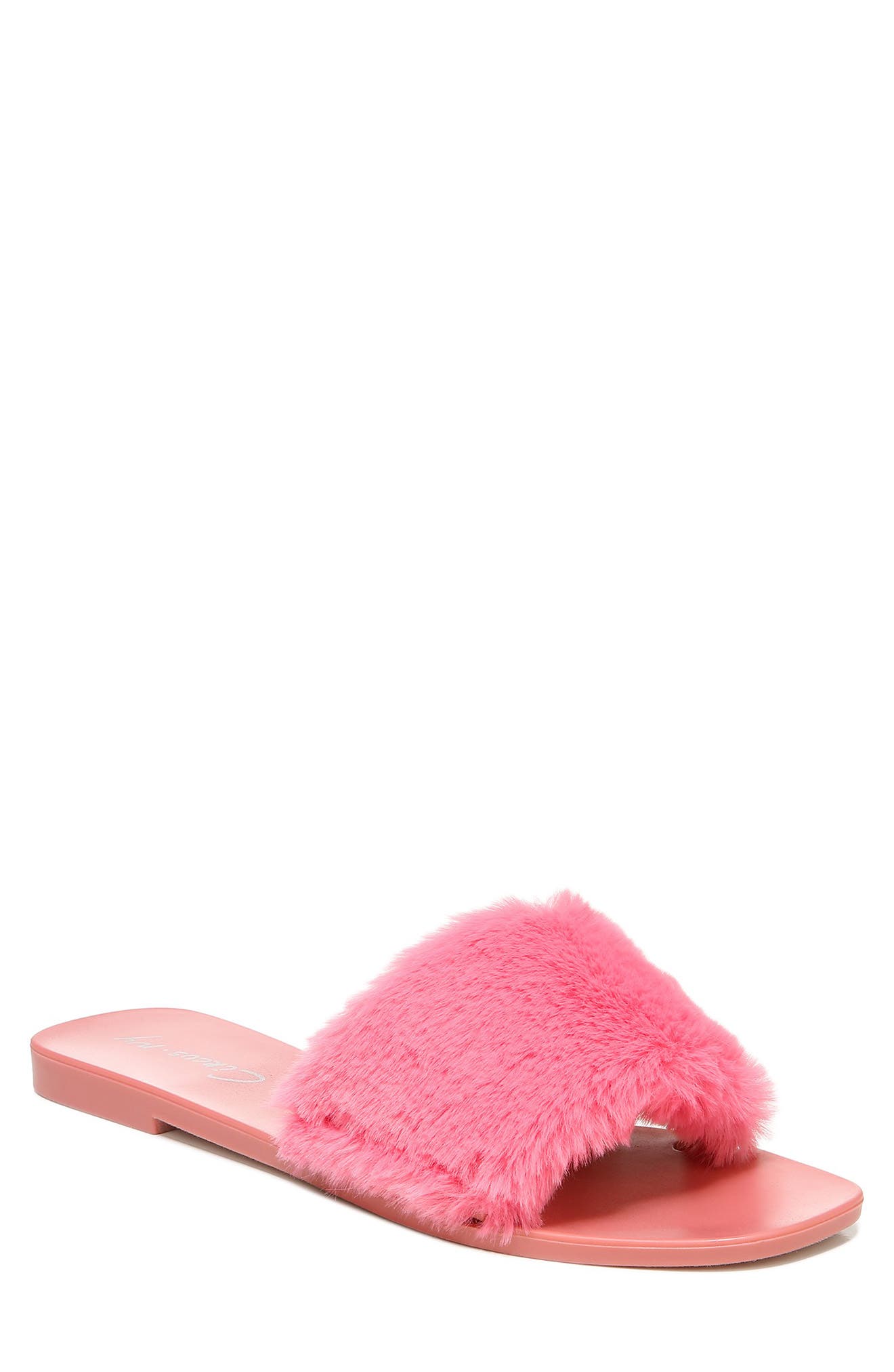 Circus by Sam Edelman Everette Faux Fur Slide Sandal, Main, color, PINK CONFETTI