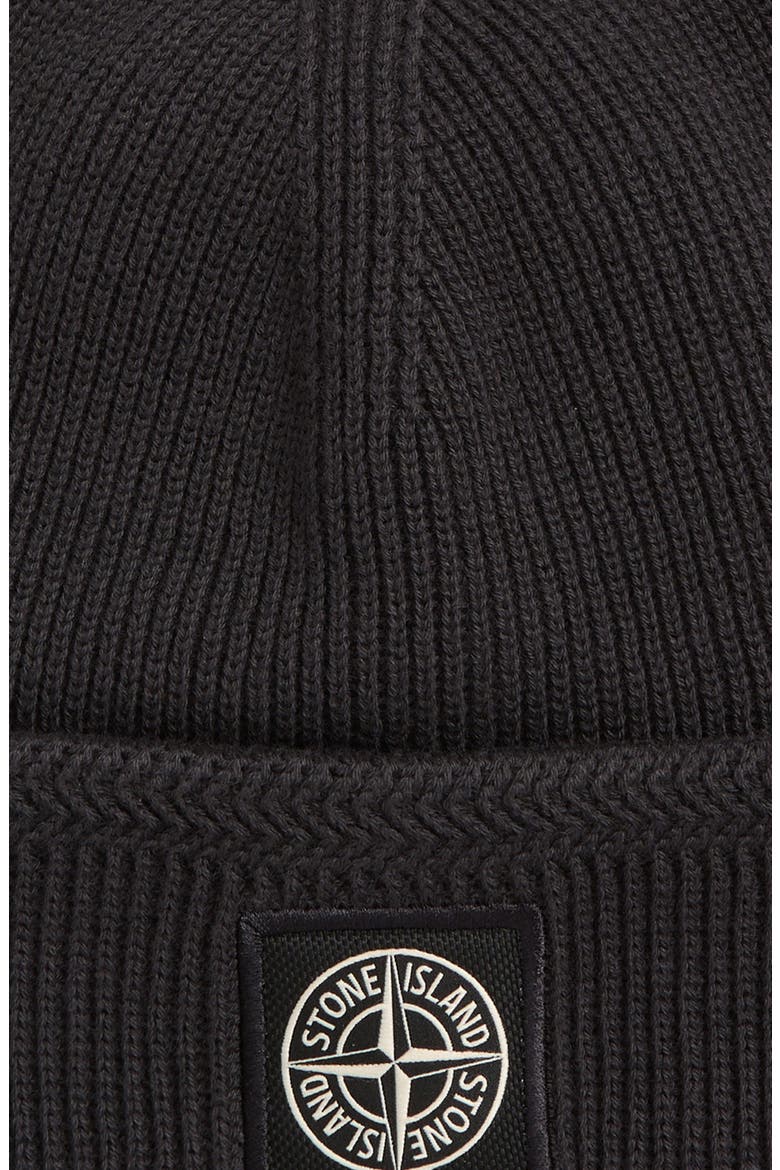 Logo Patch Cotton Rib Beanie, Alternate, color, CHARCOAL