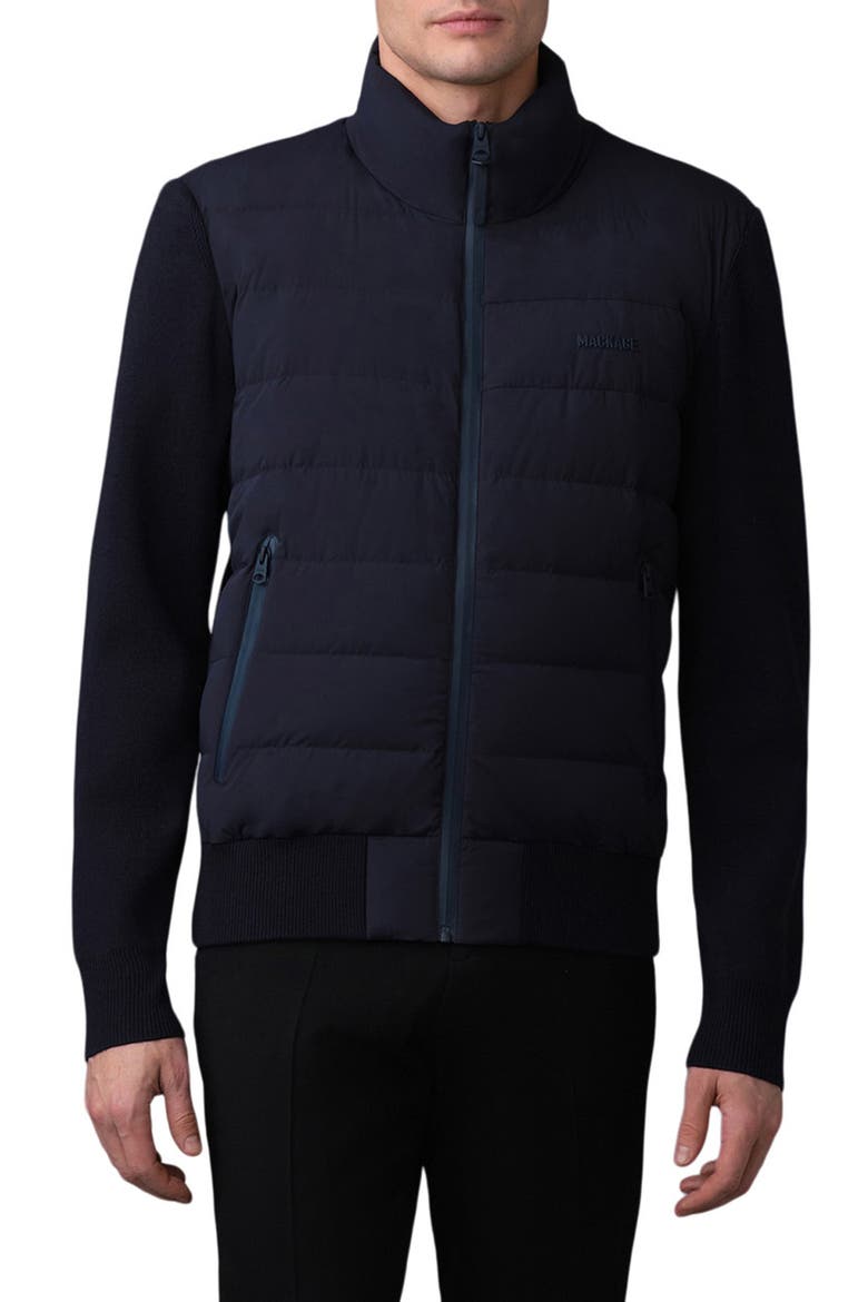 Haney City Water Resistant 800 Fill Down Hybrid Jacket, Main, color, NAVY