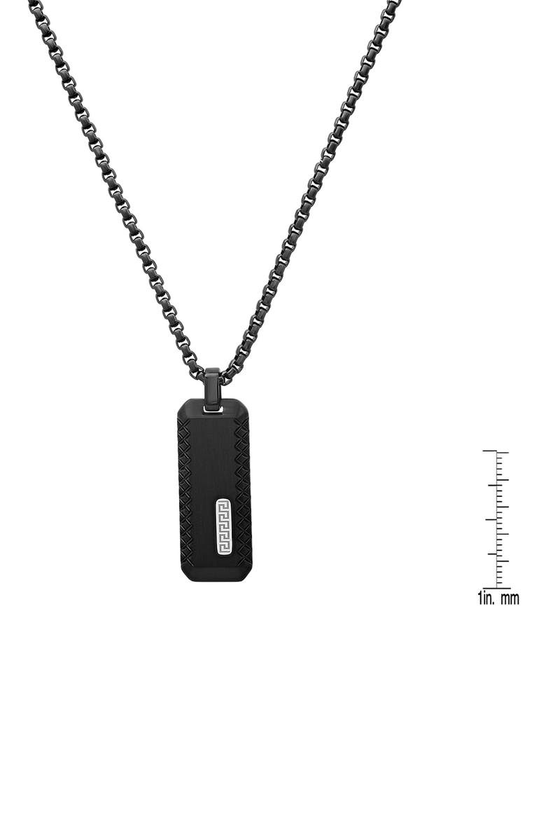 Men's Two-Tone Stainless Steel Dog Tag Pendant Necklace, Alternate, color, BLACK
