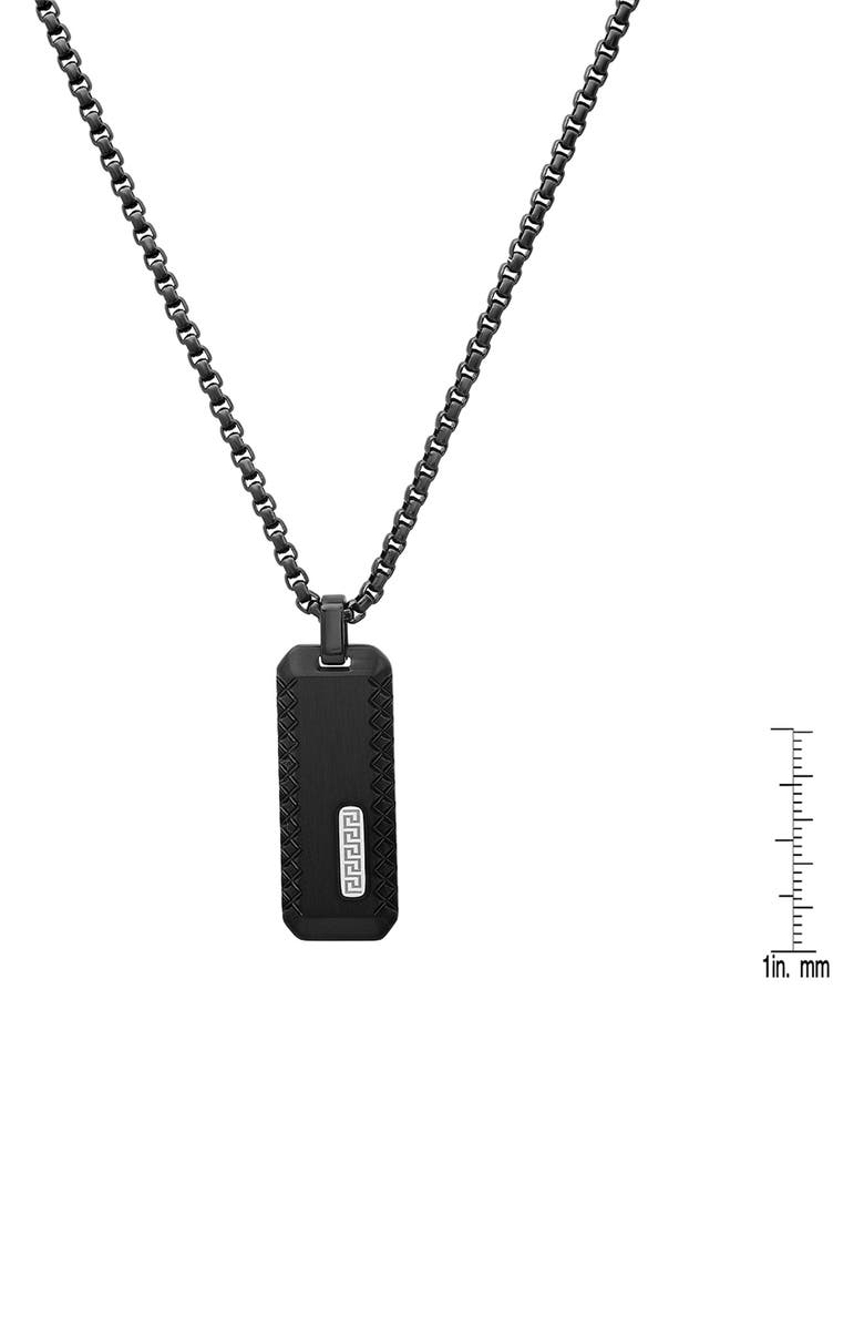 HMY JEWELRY Men's Two-Tone Stainless Steel Dog Tag Pendant Necklace, Alternate, color, Black