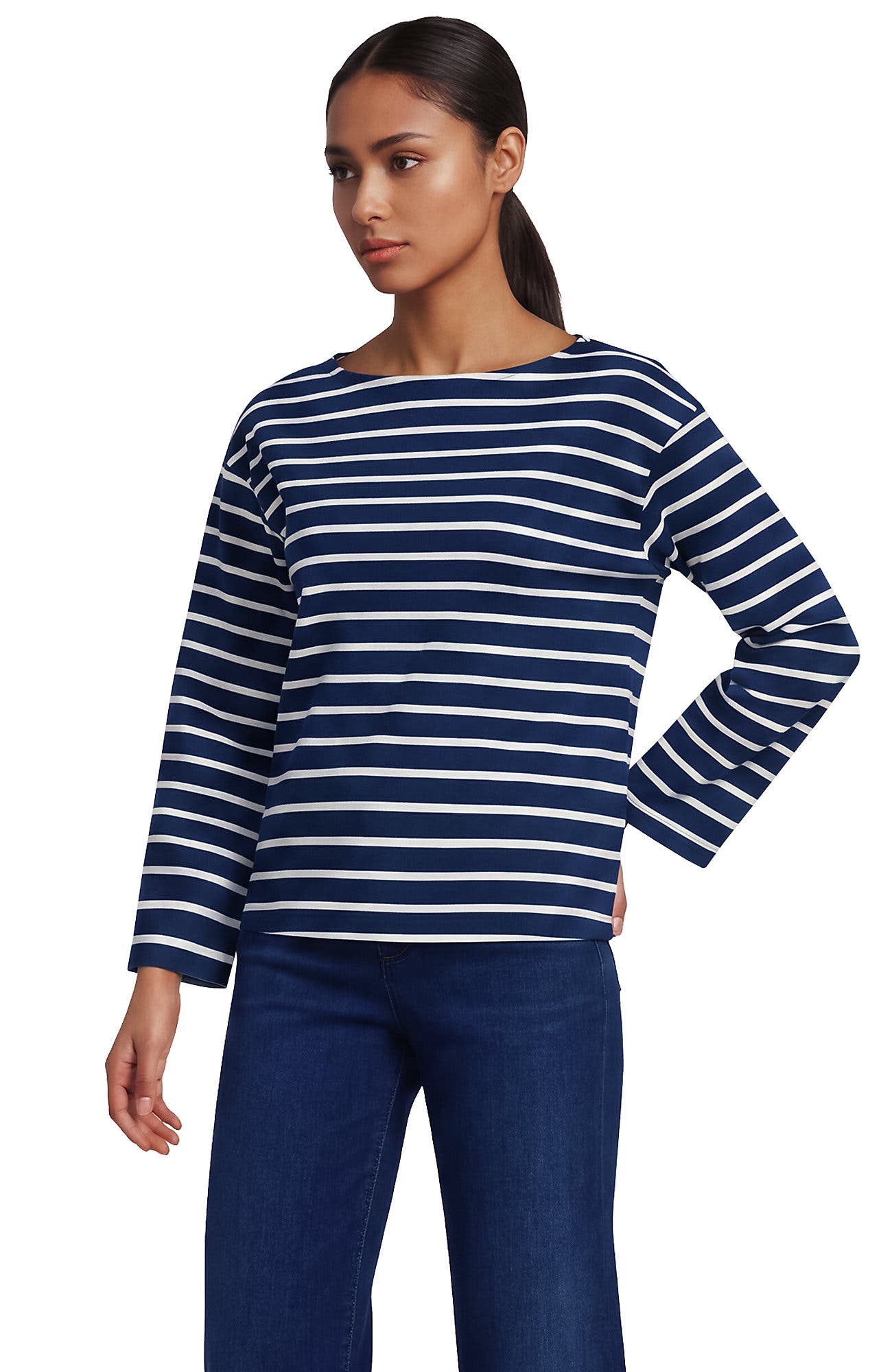 Deep Sea/Ivory Breton Stripe