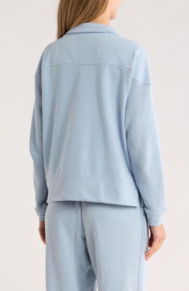 Nanette Lepore Play Seamed Quarter Zip Pullover, Alternate, color, Faded Denim