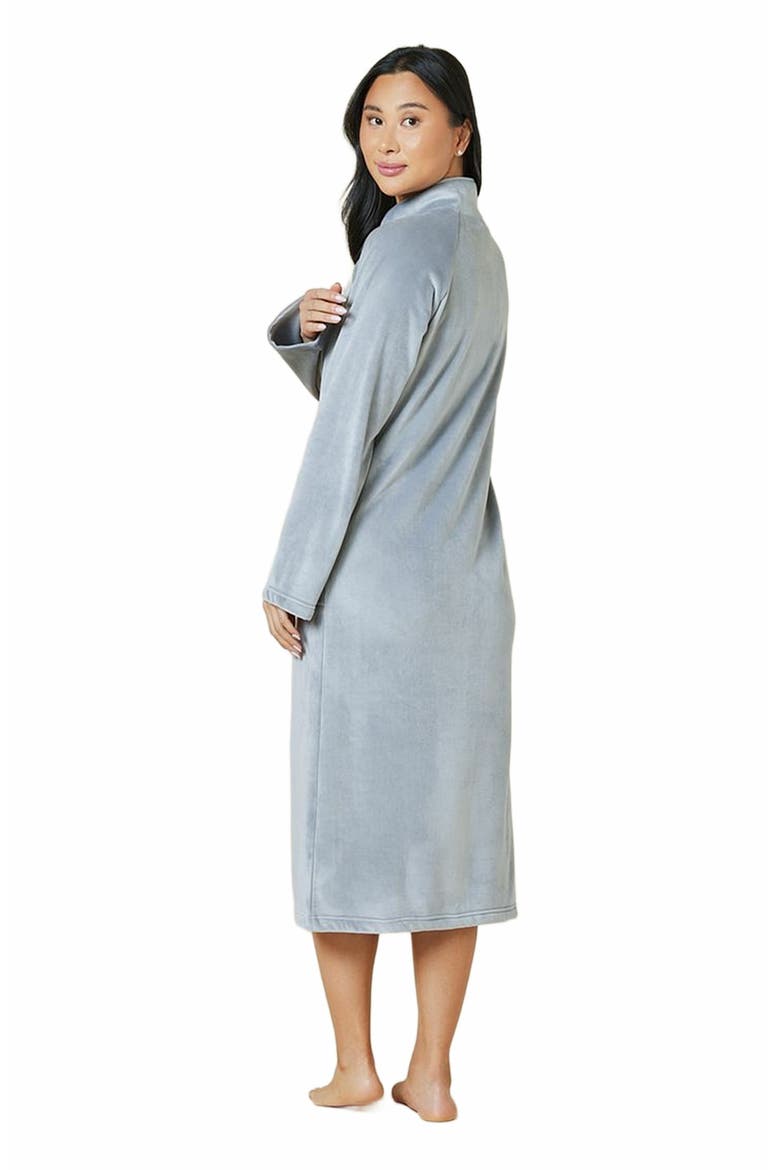 Serenity Mandarin Collar Zip Robe, Alternate, color, Grey