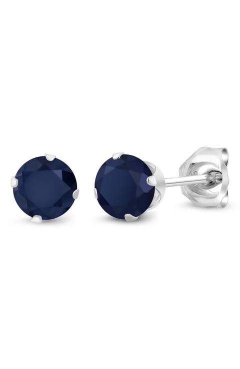 Round Cubic Zirconia Birthstone Stud Earrings