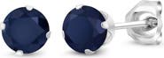 A&M Round Cubic Zirconia Birthstone Stud Earrings