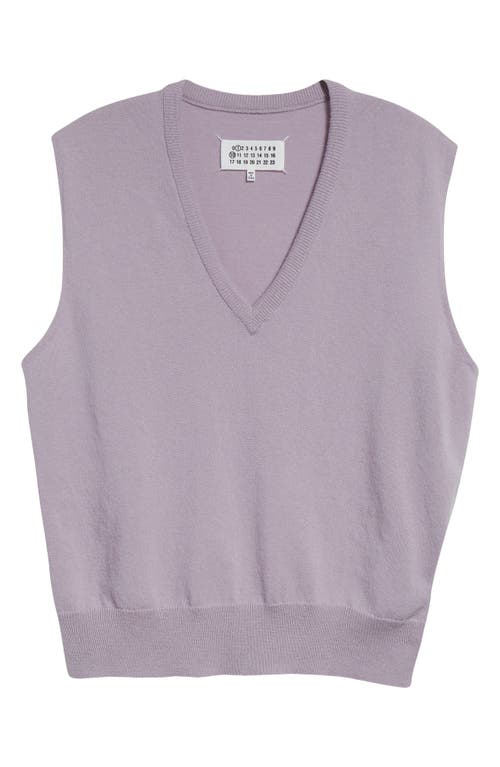 Maison Margiela Virgin Wool V-neck Sweater Vest In Lilac