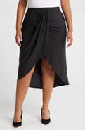 24seven Comfort Apparel Draped Wrap Skirt