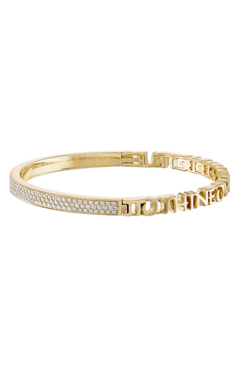 EDEN PRESLEY Half Text & Diamond Bangle, Main, color, To Thine Own Self Be True