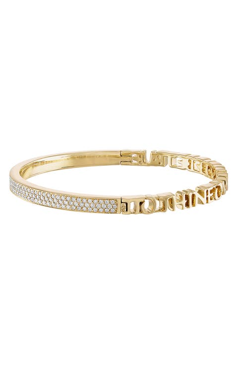 Half Text & Diamond Bangle