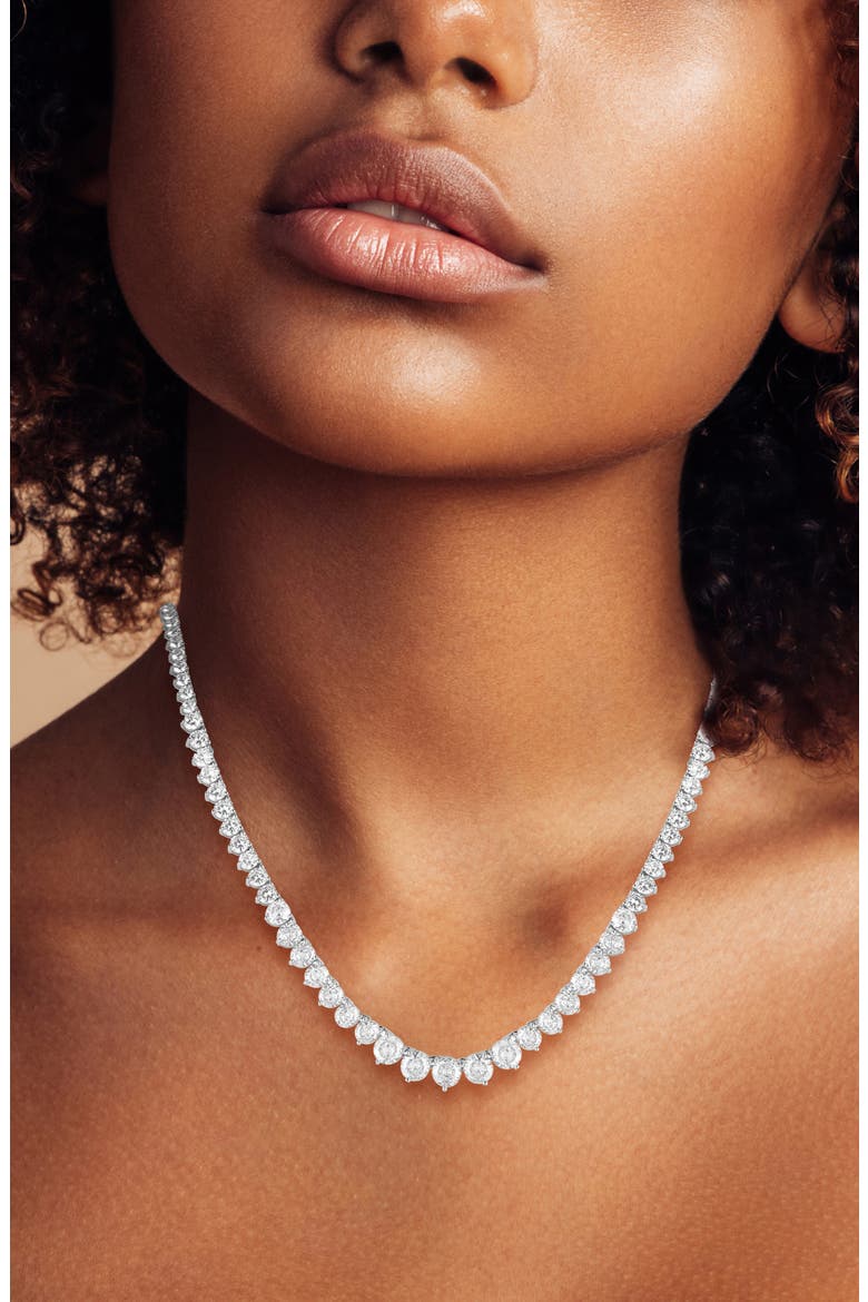 Cubic Zirconia Tennis Necklace, Alternate, color, SILVER