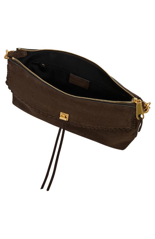 Rebecca Minkoff Darren Top Zip Leather Shoulder Bag In Brown