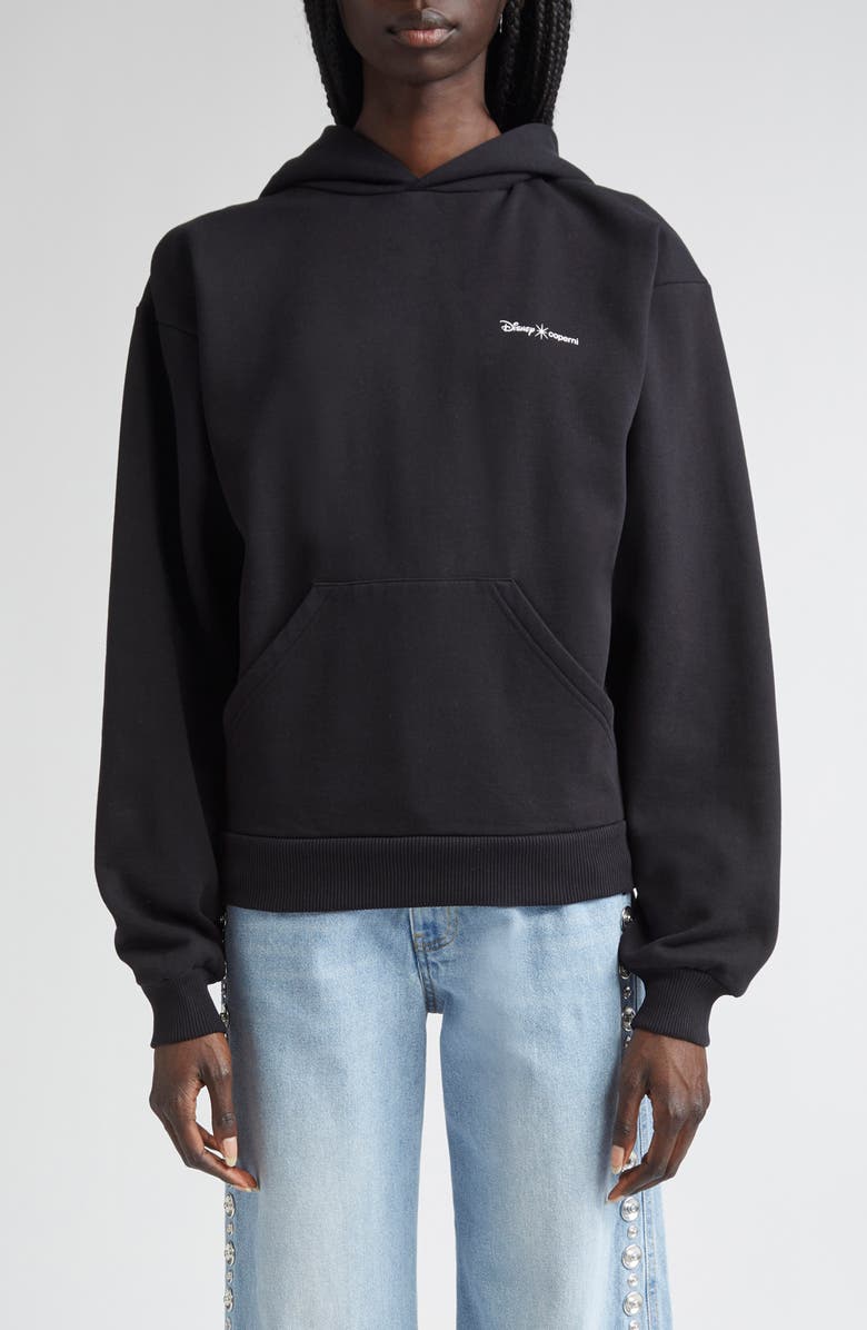 Coperni x Disney Maleficent Horned Fleece Logo Hoodie, Main, color,