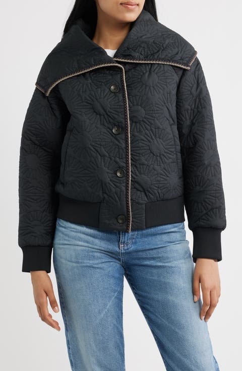 Solein Oversized Collar Quilted Jacket