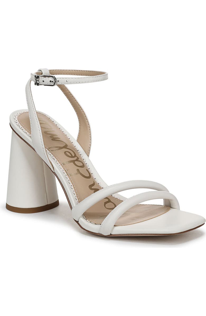 Sam Edelman Kia Block Heel Ankle Strap Sandal, Main, color, Bright White