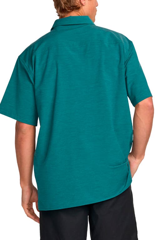 Billabong Surftrek Print Short Sleeve Button-up Shirt In Blue