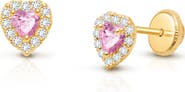 Tiny Blessings 14K Gold Blissful Heart Studs Screw Back Earrings