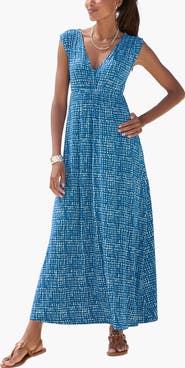 LASCANA Women's Print V-Neck Maxi Dress