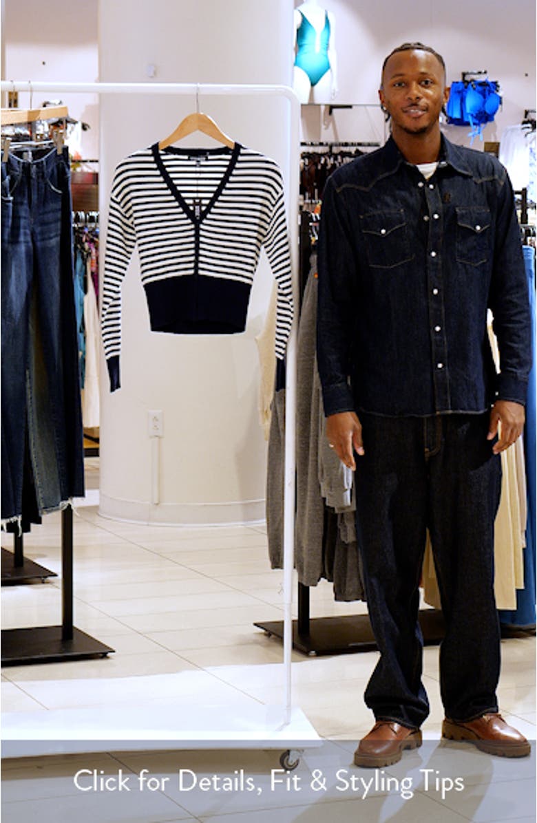 Lauryn Stripe Crop Cardigan, sales video thumbnail