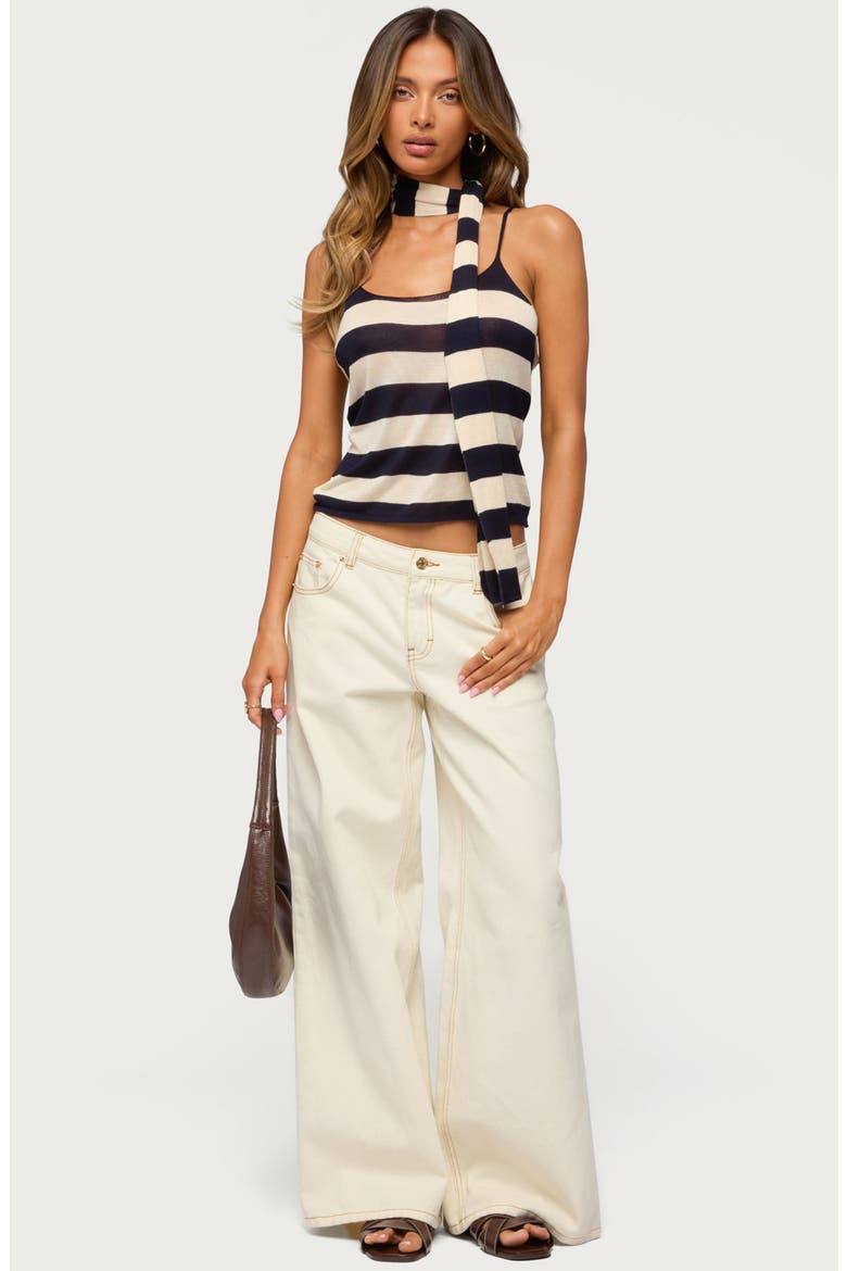 Stripe Knit Tank & Scarf, Alternate, color, NAVY-AND-CREAM