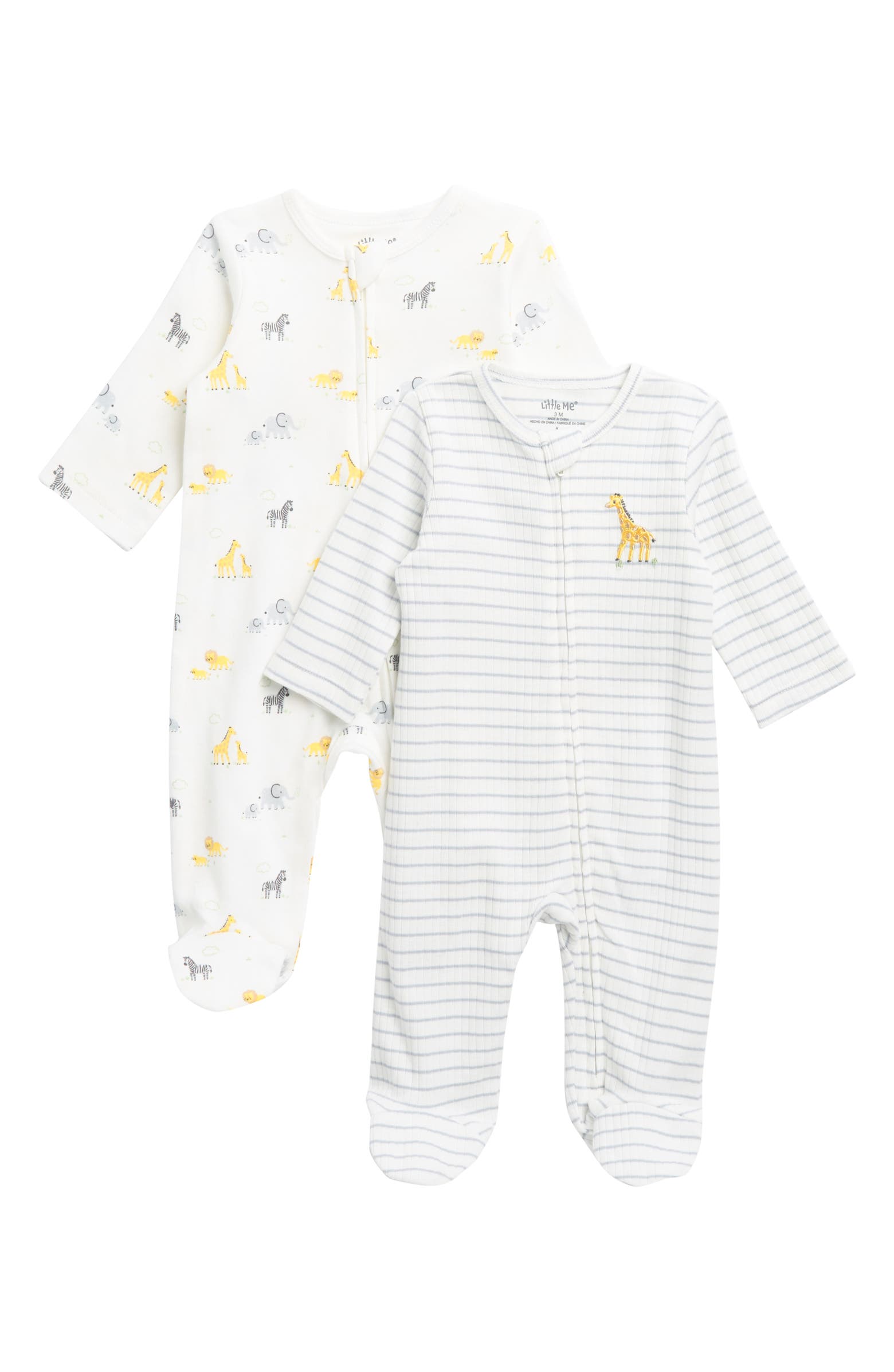 Little Me Giraffe Assorted 2-Pack Cotton Footies | Nordstromrack
