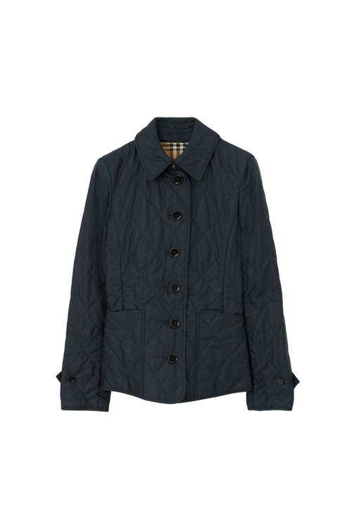 Burberry Quilted Thermoregulated Jacket In Blue