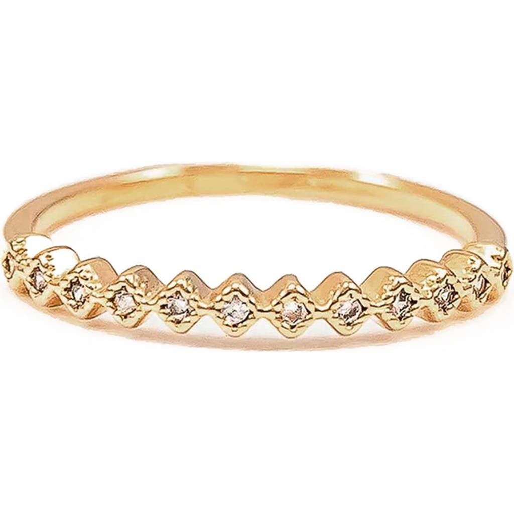 Bearfruit Jewelry Thin Crystal Band Ring In Gold