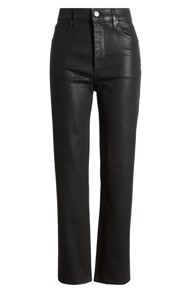 FRAME Le Sleek Straight Leg Coated Jeans, Alternate, color, Noir Coated