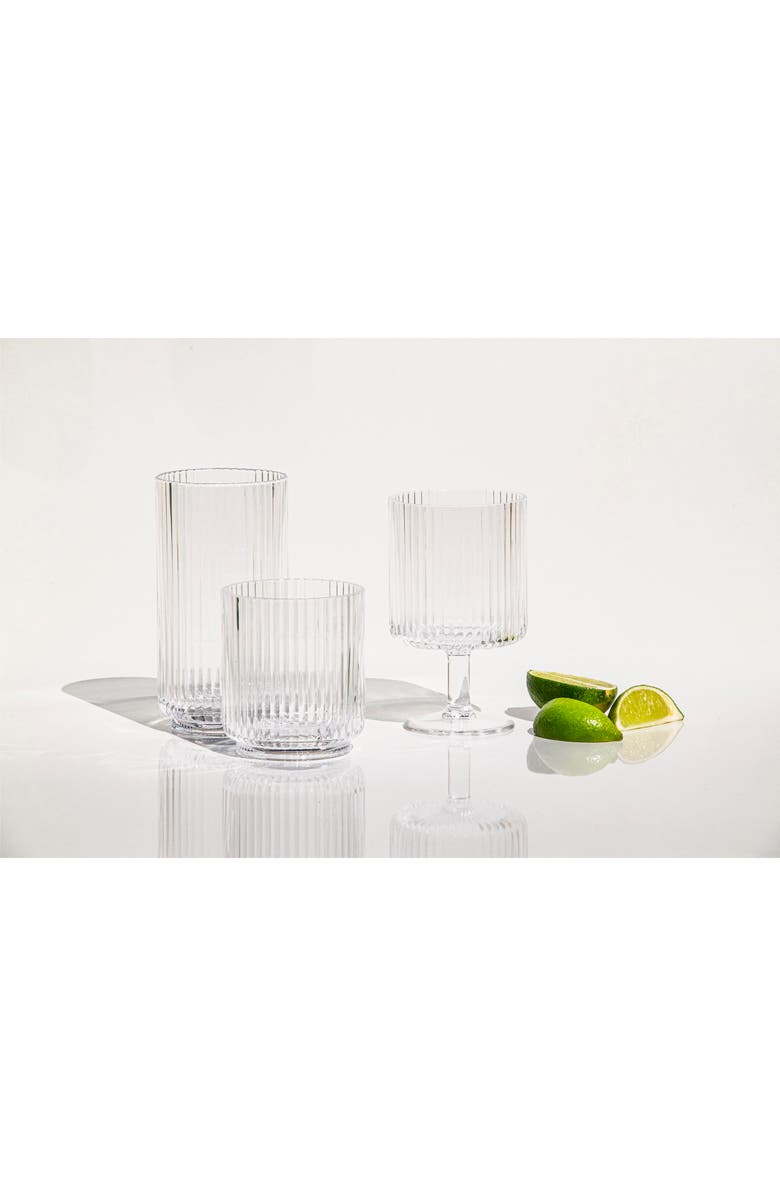 TarHong Set of 6 Shatterproof Mesa Stacking Goblets, Alternate, color, Clear