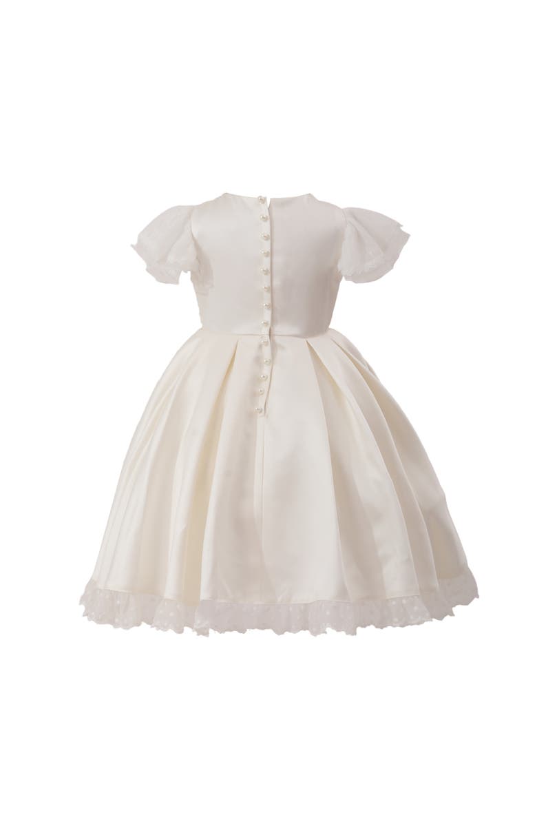 Tulleen Lace-Trim Puff Sleeve Dress, Alternate, color, Ivory